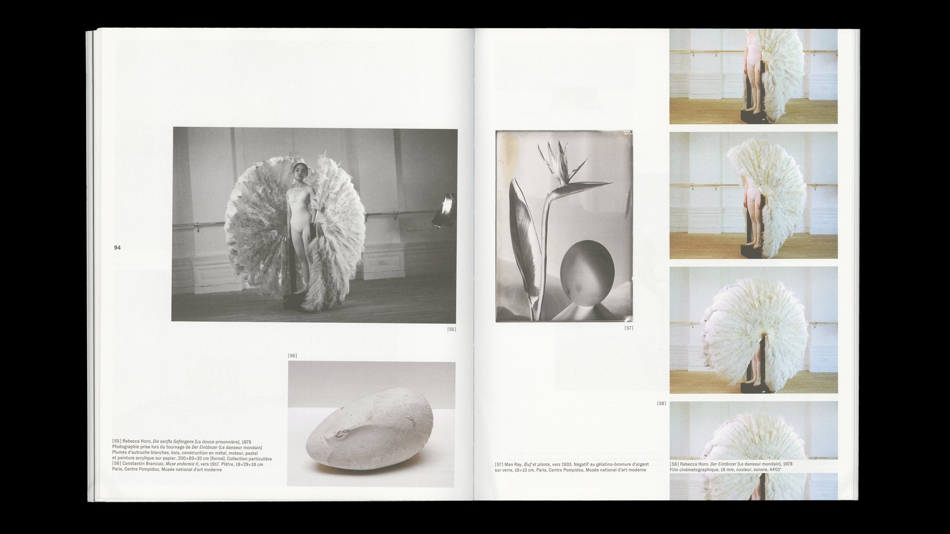 Rebecca Horn, Centre Pompidou, Théâtre des métamorphoses — double page du catalogue, vue 01 — Les Graphiquants
